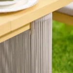 7-teilige Garten-Essgruppe aus Aluminium mit Ausziehtisch und 6 Geflechtstühlen – Bild 7