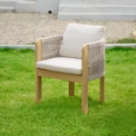 7-teilige Garten-Essgruppe aus Aluminium mit Ausziehtisch und 6 Geflechtstühlen – Bild 5
