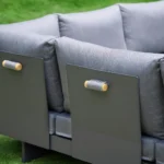 Modulares Gartenlounge-Set Tevara aus Teakholz und Aluminium für 6 Personen – Grau – Image 10