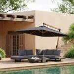Modulares Gartenlounge-Set Tevara aus Teakholz und Aluminium für 6 Personen – Grau – Image 3