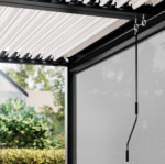 Anbau-Bioklimatische Pergola 3 × 3 m mit verstellbaren Aluminiumlamellen, Anthrazitgrau – Image 5