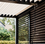 Anbau-Bioklimatische Pergola 3 × 3 m mit verstellbaren Aluminiumlamellen, Anthrazitgrau – Image 6