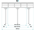 Anbau-Carport aus Aluminium 5 × 3 m (15 m²) mit Polycarbonatdach 6 mm, UV-beständig, Anthrazitgrau – KLEO – Image 9