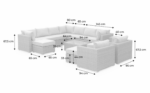 Gartenmöbel-Set aus Aluminium – Beige – 14 Sitzplätze – Bild 5