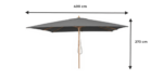 Pegasia Sonnenschirm 400x300 cm Grau Rechteckschirm Aluminium UV-Schutz Gartenschirm mit Kurbel – Image 8