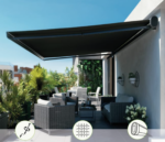 Markise Naterial Nori S Manuelle  3,95 x 3 m Grau Acrylgewebe Anthrazit Aluminium – Image 4