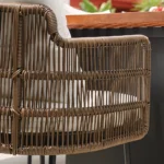 Garten-Essgruppe Grida mit 8 Teakholz- und Polyrattan-Stühlen – 9-teilig – Image 4