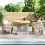 7-teilige Garten-Essgruppe aus Aluminium mit Ausziehtisch und 6 Geflechtstühlen – Bild 3