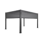 Bioklimatische Pergola 3x4 m Anthrazit aus Aluminium mit verstellbaren Lamellen und 2 Seitenrollos – TRIOMPHE – Image 9