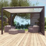 Freistehende bioklimatische Pergola PRIMA aus Aluminium, anthrazitgrau, 12 m² – Image 2