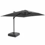 Ampelschirm 4x3 m Grau 360° drehbar neigbar Sonnenschirm mit rollbarem Schirmständer und Kurbel – Bild 4
