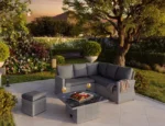 Gartenlounge NATERIAL Davos Ecksofa Set Grau Aluminium 6 Personen – Image 2