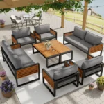 Gartenlounge aus Eisen in Grau für bis zu 8 Personen – Image 2