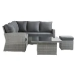 Gartenlounge NATERIAL Davos Ecksofa Set Grau Aluminium 6 Personen – Image 3