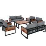 Gartenlounge aus Eisen in Grau für bis zu 8 Personen – Image 3