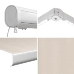 Markise Elektrische 4,95 x 3,5 m mit LED-Beleuchtung, Acrylstoff Beige, Weiß – Image 8
