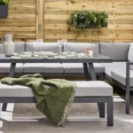 Naxos II Gartenlounge aus Aluminium in Anthrazit mit Sitzplätzen für bis zu 10 Personen