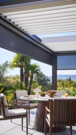 Bioklimatische Pergola ELEA 500 x 300 cm Schwarz – Freistehend, Lamellendach Verstellbar, Aluminium – Image 7