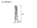 Schneider Tavo Ampelschirm 400x300 cm Natur Beige 360° drehbar neigbar inklusive Schutzhülle und Plattenständer – Image 11