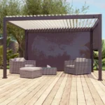 Freistehende bioklimatische Pergola PRIMA aus Aluminium, anthrazitgrau, 12 m²