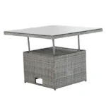 Gartenlounge NATERIAL Davos Ecksofa Set Grau Aluminium 6 Personen – Image 4