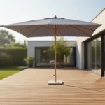 Pegasia Sonnenschirm 400x300 cm Grau Rechteckschirm Aluminium UV-Schutz Gartenschirm mit Kurbel – Image 2