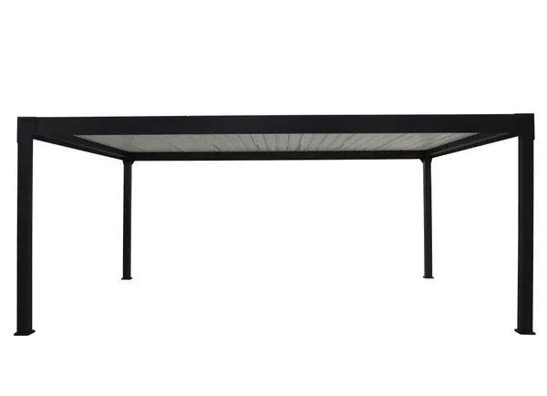 Bioklimatische Pergola Ménéa 6x4 m Aluminium Schwarz mit LED Lamellendach Freistehend 24 m²