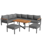 Gartenmöbel-Set für 7–8 Personen mit Esstisch, wetterbeständigem Design und Gestell aus verzinktem Eisen – Bild 5