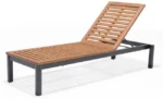 NATERIAL Oris Sonnenliege Aluminium Anthrazit Eukalyptusholz verstellbar – Image 2
