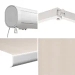 Elektrische Kassettenmarkise 3,95 x 3,5 m mit LED-Beleuchtung, Acrylstoff Beige, Vollkassette, Weiß – Image 6
