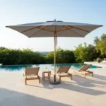 Pegasia Sonnenschirm 400x300 cm Grau Rechteckschirm Aluminium UV-Schutz Gartenschirm mit Kurbel – Image 5