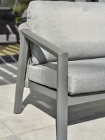 Gartenlounge KELIA für 5 Personen aus Aluminium mit Couchtisch und Olefin-Kissen – Anthrazitgrau – Image 2
