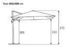 Schneider Tavo Ampelschirm 400x300 cm Natur Beige 360° drehbar neigbar inklusive Schutzhülle und Plattenständer – Image 8