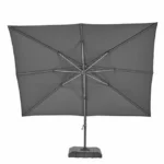 Naterial Sonora Ampelschirm 391x282 cm Grau Aluminium 360° drehbar neigbar UV-Schutz Sonnenschirm – Image 2