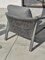 Gartenlounge KELIA für 5 Personen aus Aluminium mit Couchtisch und Olefin-Kissen – Anthrazitgrau – Image 3