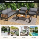 Gartenlounge aus Eisen in Grau für bis zu 8 Personen – Image 8