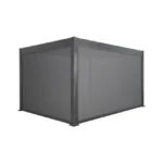 Bioklimatische Pergola 3x4 m Anthrazit aus Aluminium mit verstellbaren Lamellen und 2 Seitenrollos – TRIOMPHE – Image 6