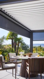 Bioklimatische Pergola ELEA 500 x 300 cm Schwarz – Freistehend, Lamellendach Verstellbar, Aluminium – Image 6