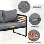 Gartenlounge aus Eisen in Grau für bis zu 8 Personen – Image 9
