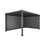 Bioklimatische Pergola 3x4 m Anthrazit aus Aluminium mit verstellbaren Lamellen und 2 Seitenrollos – TRIOMPHE – Image 7