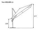 Schneider Tavo Ampelschirm 400x300 cm Natur Beige 360° drehbar neigbar inklusive Schutzhülle und Plattenständer – Image 9