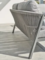 Gartenlounge KELIA für 5 Personen aus Aluminium mit Couchtisch und Olefin-Kissen – Anthrazitgrau – Image 5